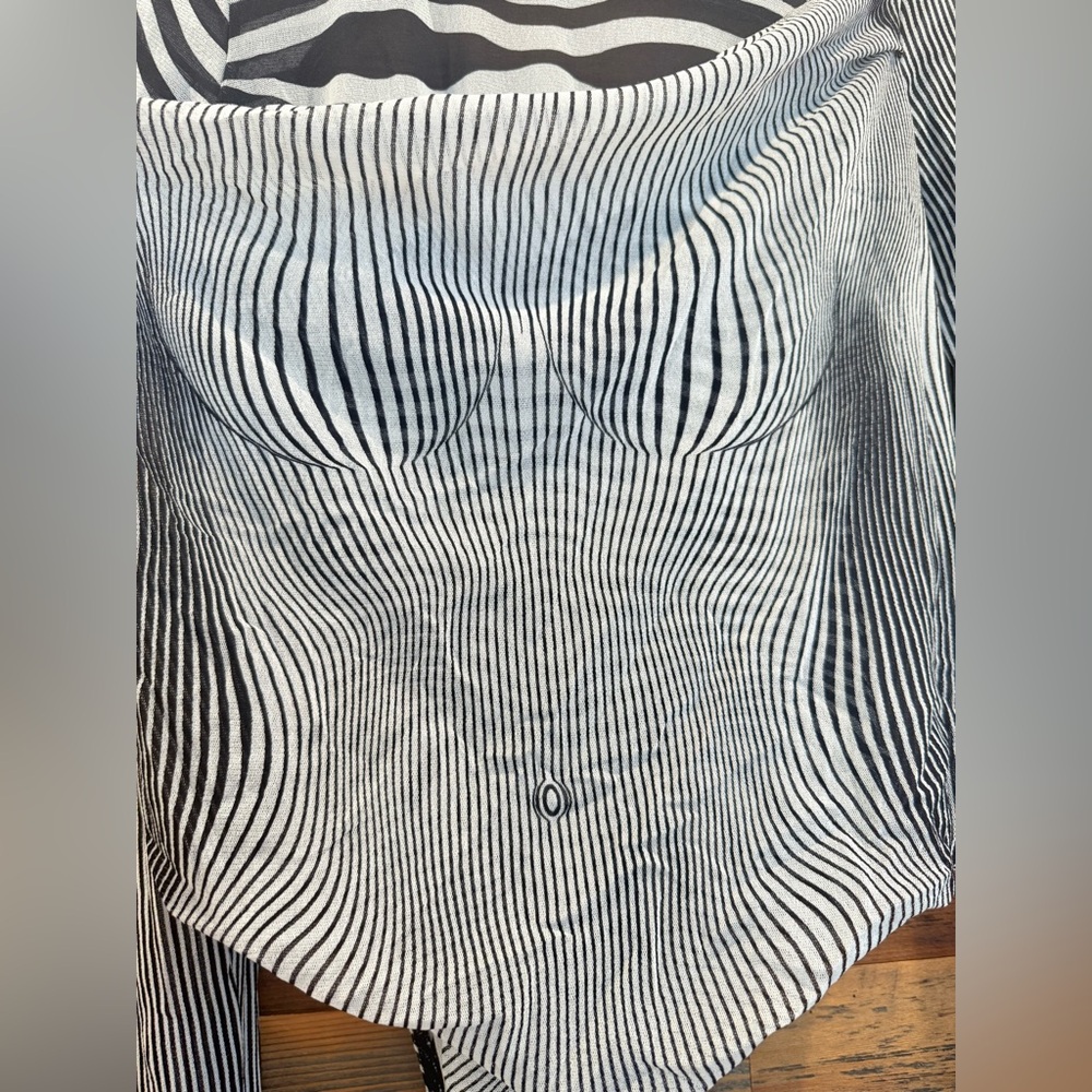 NEW Jean Paul Gaultier Body Morphing Mesh Black and White Sheer Bodysuit NWOT - Picture 13 of 15